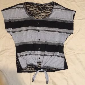 Black, Silver, &Gray Blouse
